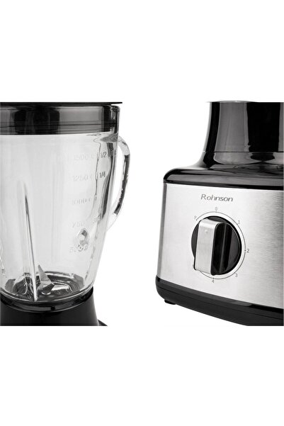 ROHNSON Rohnson blender, stainless steel blades, glass measuring cup, 500 W, 5 speed settings, function...