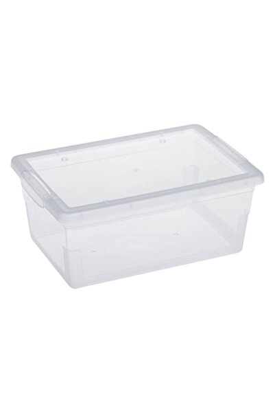 SHOPIENS Plastic Storage Box with Lid, 9L, Transparent
