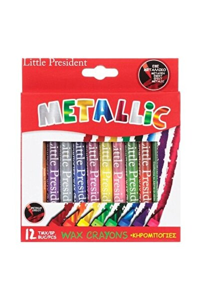 SHOPIENS Set 12 Creioane Cerate Subtiri, Shopiens, Culori Metalizate, 11 cm