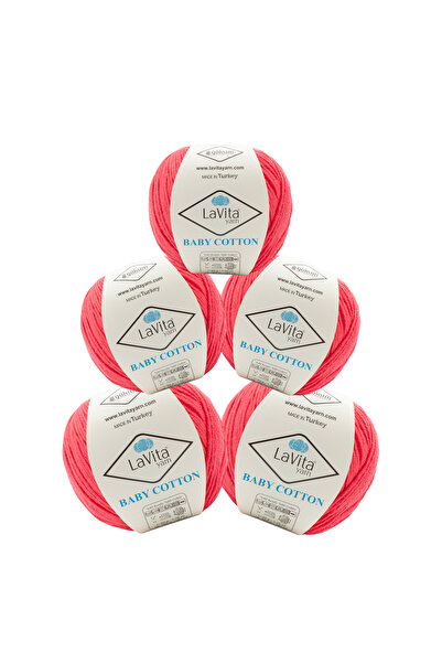 LaVita Yarn خيوط قطنية للأطفال للحياكة اليدوية والأميجورومي 40% أكريليك 60% ق...