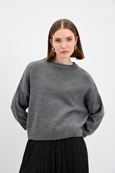 KADRİYE BAŞTÜRK Basic Knitwear Sweater Anthracite