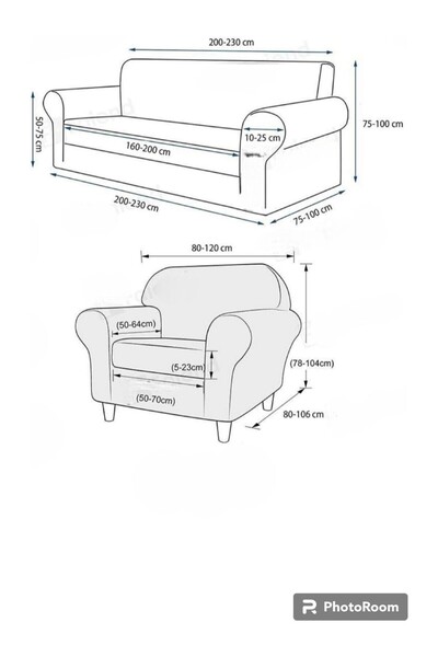StarMall Jakarlı Çubuk Desen Koltuk Örtüsü 3+3+1+1 Takımı Lastikli Esnek Yıkanabilir Çekyat Kanepe Kılıfı