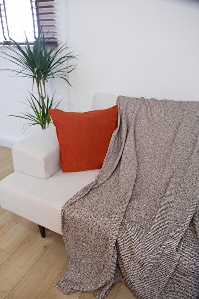 GOCCIA Koltuk Şalı Berjer Terletmez Kaymaz Bohem Dekoratif Çok Amaçlı Tv Battaniyesi Kiremit