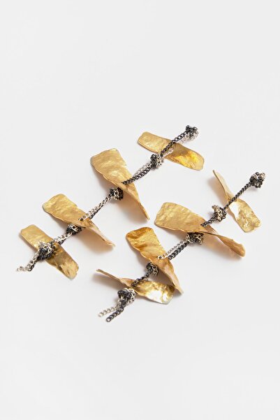 Pull & Bear Altın rengi parçalı zincir küpe