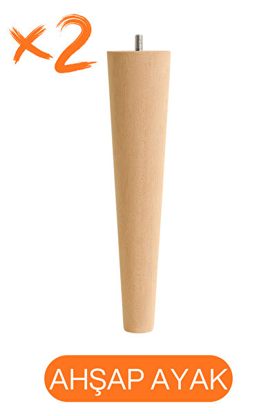 DEKOR MOBİLYACIM 2 ADET Çay Seti & Puf Ahşap Ayağı