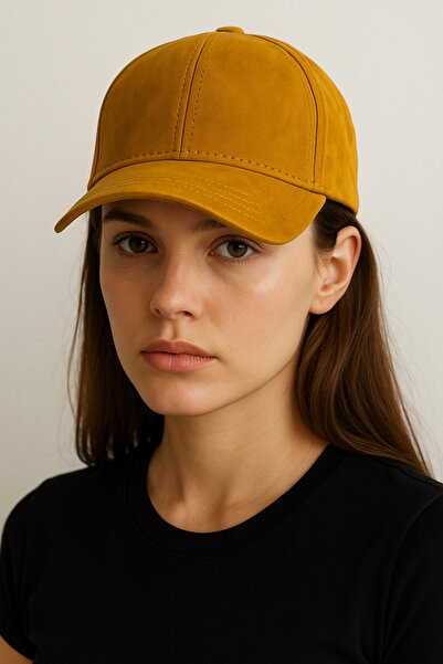 CosmoOutlet Kadın Süet Görünümlü Ayarlanabilir Şapka