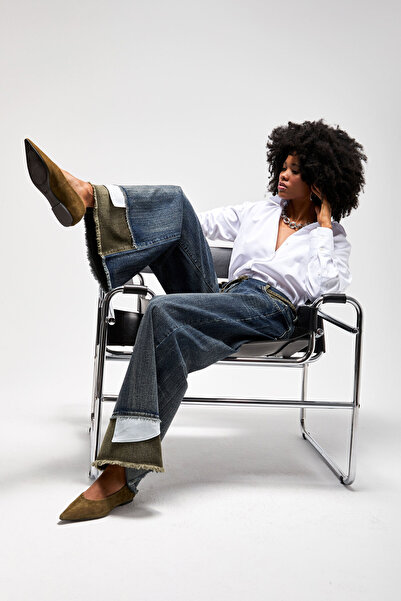 its basic Дамски T.Kot Colour 35w5-8 Palazzo Fit Leg и колан Детайл Вътрешна дължина на крачола 83 cm Специален дизайн Дънки от деним