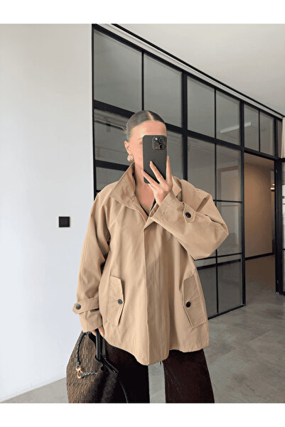 BB Bensu Buyruk CAMEL FERMUARLI ARA BOY TRENÇKOT