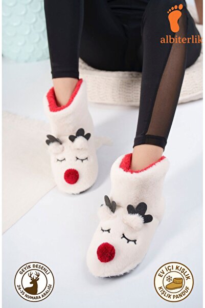 AlbiShoes Pantofi de casă pentru fete cu figurină de căprioară, pantofi de ca...