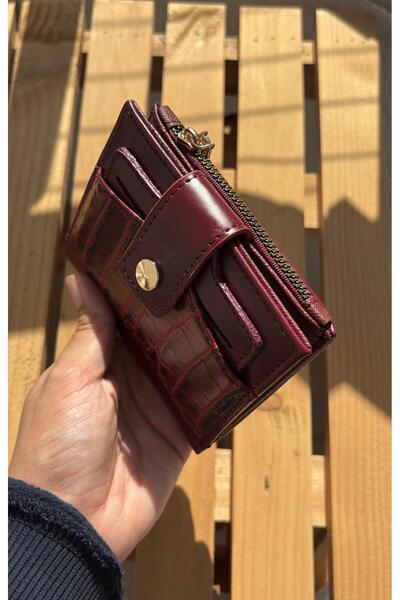 Z&M COLLECTION BAG SHOPPİNG Women's Detachable Card Holder Detailed Patent Leather Wallet - Wallet with Card Holder and Coin Compartment, Zippered Wallet