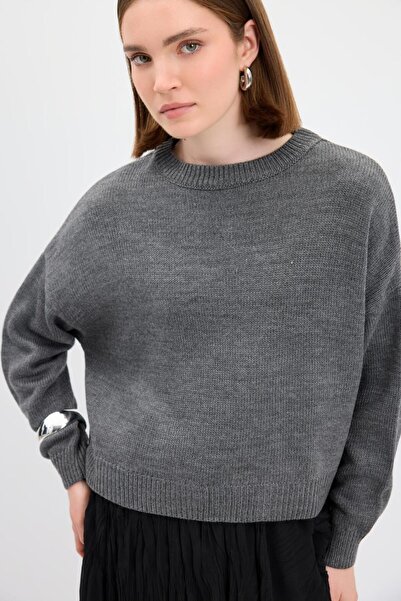 KADRİYE BAŞTÜRK Basic Knitwear Sweater Anthracite