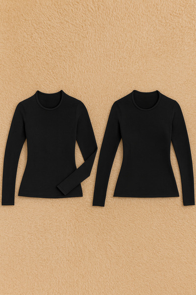 QKK Women's Cotton Lycra Long Sleeve Combed Cotton 2-Piece Undershirt Q6K0K2T3Ka