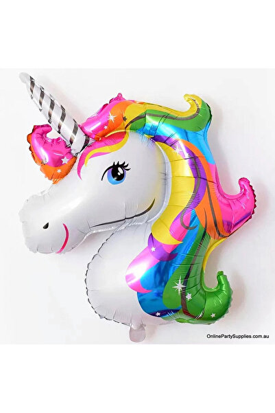 Işıltı Balon Dükkanı Unicorn Kafa Folyo balon