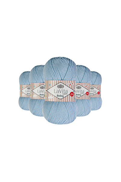 LaVita Yarn خيوط حياكة يدوية للأطفال 100% أكريليك مضادة للتكتل 500 جرام 5 قطع...