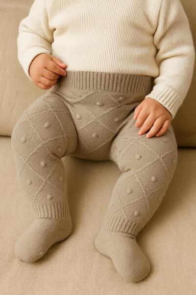 meriç bebe - bütün çocuklar melektir. mrc Baklava Patterned Seamless Silicone Threaded Booties with Single Bottom 0-12 Months – Unisex Baby Bottoms, Gift