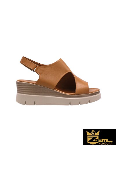 Zaim Kundura Women's Camel Genuine Leather Sandals 505323740-1