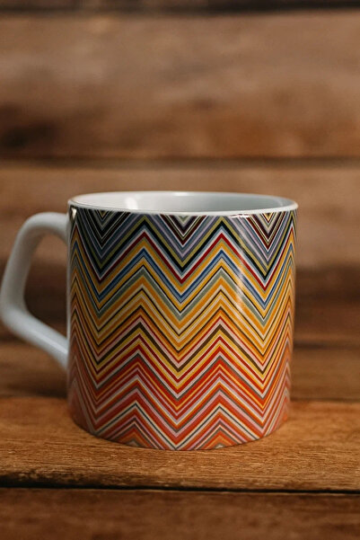 Borambalaj Colorful Zigzag Patterned Motto Afilli Mug Cup