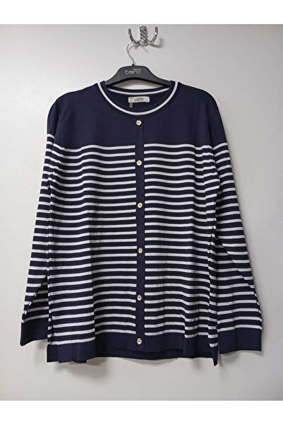 Armine TREND New Season Hakim Collar Striped Button Detailed Knitwear Blouse