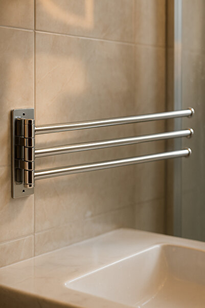 Efesteel Balkon Havlu Askısı 304 Paslanmaz, 3 veya 4 Kollu