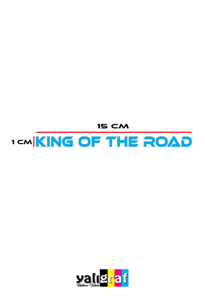 Yalıgraf Reklam Tabela Autocolant pentru motor pentru vizorul căștii de motocicletă King of the Road (Regele drumului) 15x1 cm