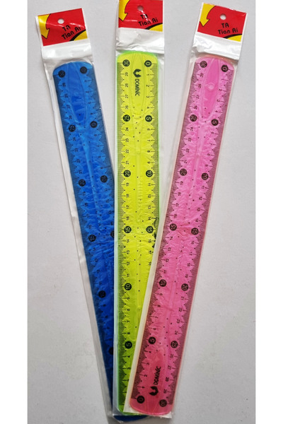 Modellino 3 Pieces 3 Different Colors 30cm Flexy Ruler Set Bendable Flexible Ruler