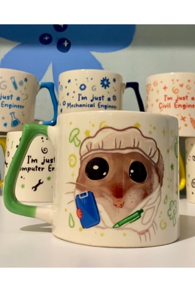 Öz Kupa Sad Sad Hamster - Occupation: Food Engineer Mug Cup Cup