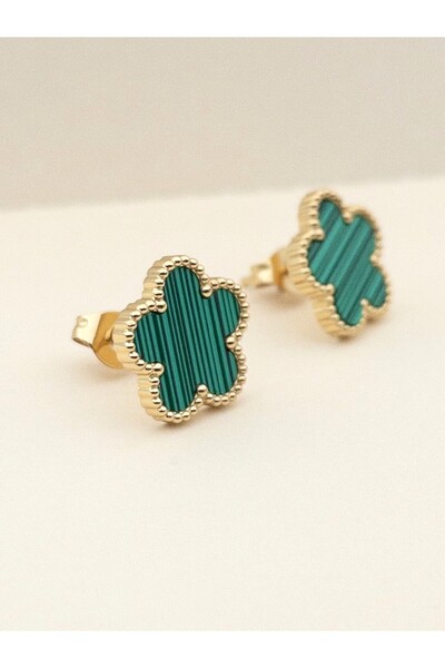 Siya Silver Kararmaz Çelik Minimal Çivi Model Yonca Küpe - 1,3 cm 4 Renk Seçeneği