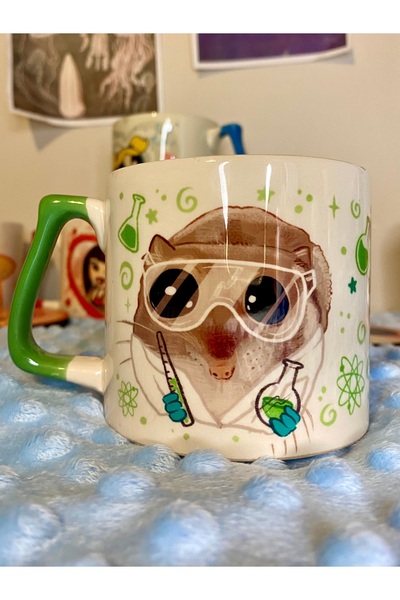 Öz Kupa Sad Hamster Occupation: Chemist / Chemist Mug Cup