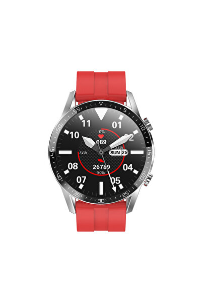 XK Fitness M4 Pro Smartwatch with 1.32 inch IPS Display, Calories, Pulse, Silicone, Red