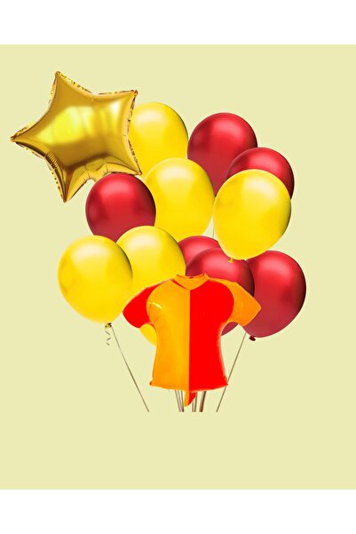 Evabrite Fan Yellow Red Jersey Shaped Foil Balloon Set - Star Foil Birthday Party Set