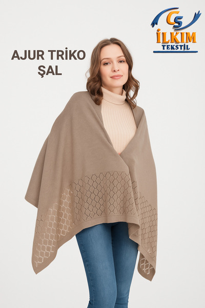 cs ilkim Openwork Knit Shawl, Stylish Comfortable Shoulder Shawl, Knit Shoulder Shawl, 75X175