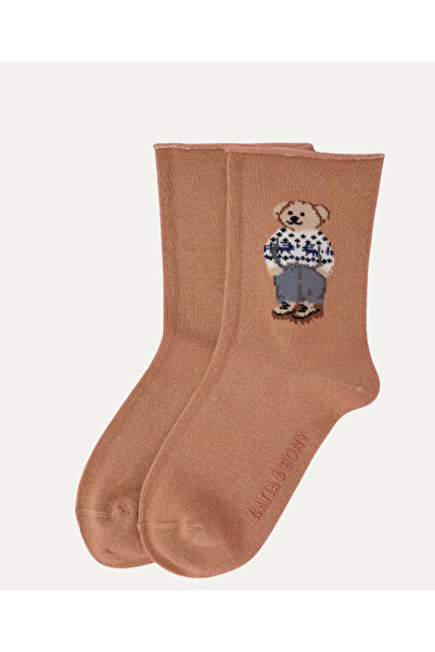 Katia&Bony Children's Teddy Patterned Elastic Modal Socks