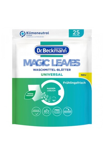 Dr.Beckmann Magic Leaves Universal Laundry Detergent Strips, 25 Washes