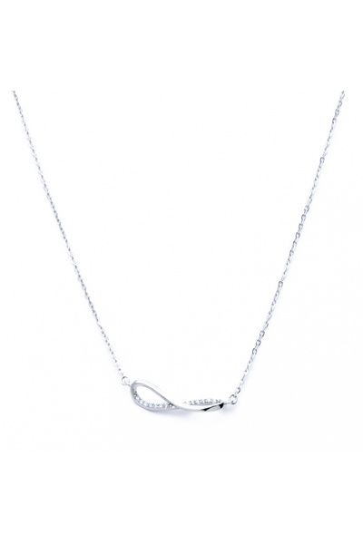 ElectraStore Silver Necklace Gold Plated Infinite