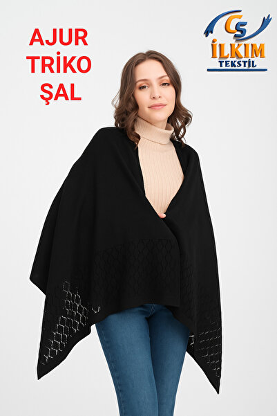 cs ilkim Openwork Knit Shawl, Stylish Comfortable Shoulder Shawl, Knit Shoulder Shawl, 75X175