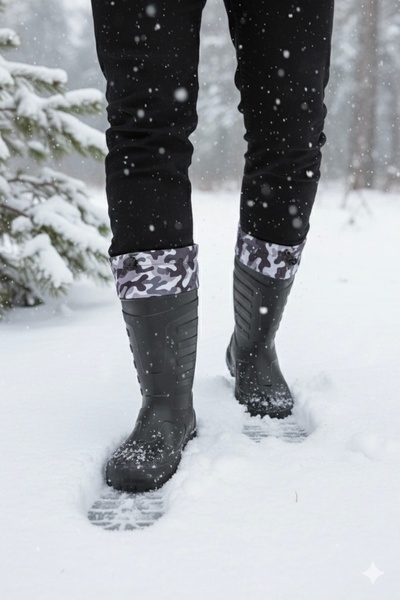 SERABİEN Cold-Hot Insulated Shock-Absorbing Non-Slip Sole Eva Rubber Boots Black