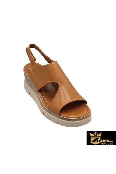 Zaim Kundura Women's Camel Genuine Leather Sandals 505323740-1