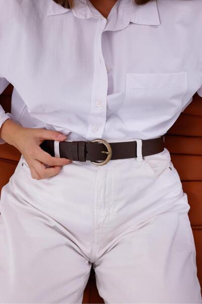 MS YONE Brown Antique Buckle Women's Belt Trouser Belt Waist Belt Shirt Belt