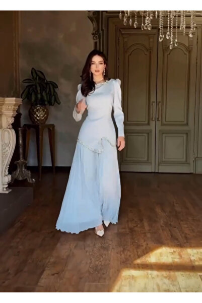 MODA Yeni sezon özel tasarım taş işlemeli çok zarif uzun elbise