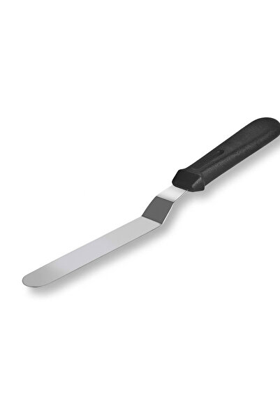 MELT PASTRY Narkalıp Paslanmaz Çelik Eğik Pasta Sıvama Spatulası Oval Uçlu Kü...