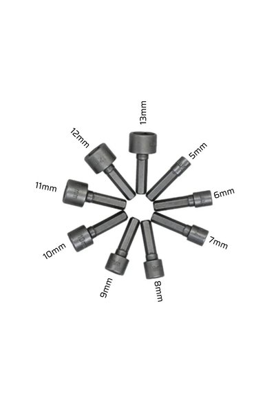 sengenegel Magnetic Nut Adapter 9 Piece 5-13 Mm Socket Set