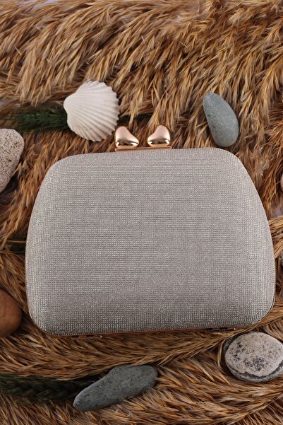 VESSARA Geantă de seară cu fundă strălucitoare, cu perle, cu sclipici