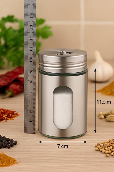Depa Metal Salt Shaker Pepper Shaker Seasoning Container 200 ml Gray