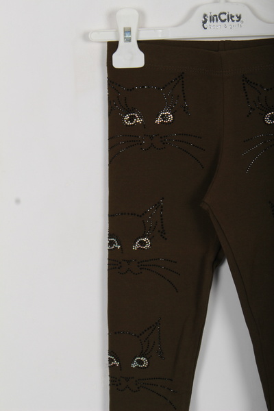 incity Girl's Cat Stone Detailed Leggings