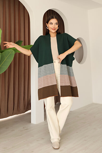 ALCHON U-Neck Sleeveless Jacquard Paneled Three Colors Standard Length Simple Stylish Elegant Seasonal Knitwear Vest Shawl