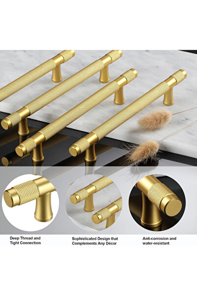 OEM Round golden zinc handles, length 96 mm between holes, 5 pieces