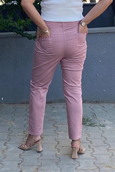 Mia Butik Women's Powder Pink Flared Leg Pants