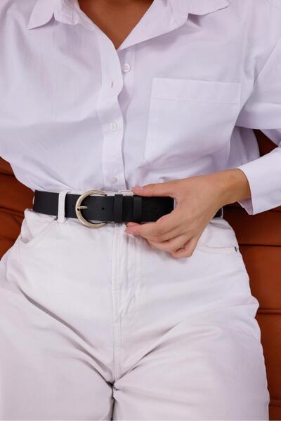 MS YONE Black Antique Buckle Women's Belt Trouser Belt Waist Belt Shirt Belt