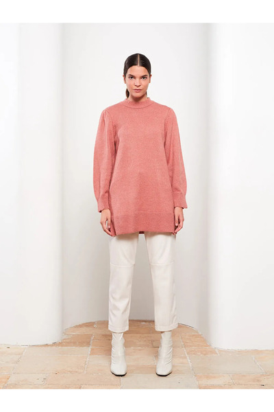 LC Waikiki Lcw Modest Stand Collar Women's Knitwear Tunic