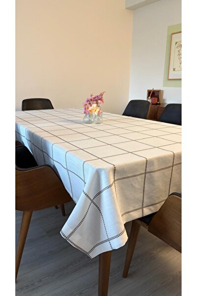 homease Earth Color Embroidered Gardenia Carefree Patchwork Tablecloth | 160X220–160X260 | Guesthouse & Dowry House